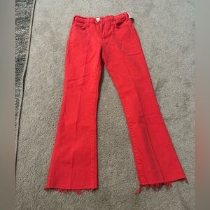 BRAND NEW Mother Red Hustler Ankle Fray